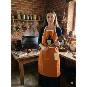 Woof & Poof Halloween Witch Apron Chico CA Handmade Canvas Pocket